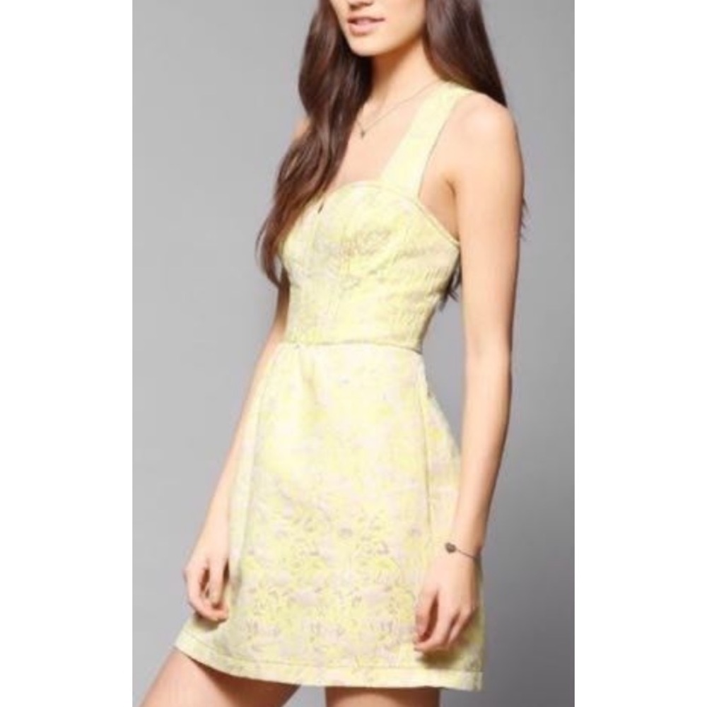 Kimchi Blue (UO) yellow jacquard dress